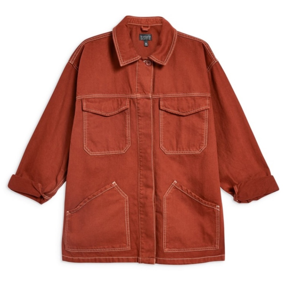Topshop topstitch shirt jacket